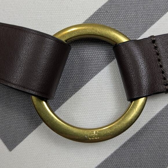 CABI Brown Leather Gold Tone Bridle Bit Studded Belt Size Medium - Picture 6 of 13